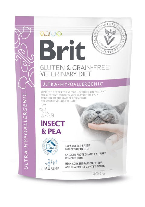 Brit Veterinary Diet Ultra-Hypoallergenic Insect & Pea för katter