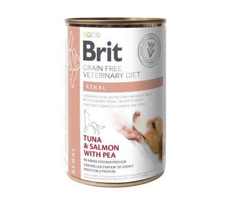 Brit Renal Tonfisk & Lax med ärta 6 x 400 g för hundar