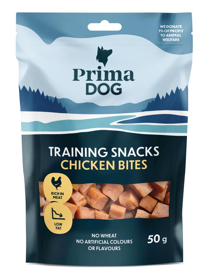 PrimaDog Training Snacks kycklingbitar för hundar 50 g