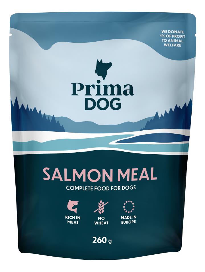 PrimaDog Lax måltid för hundar 12 x 260 g