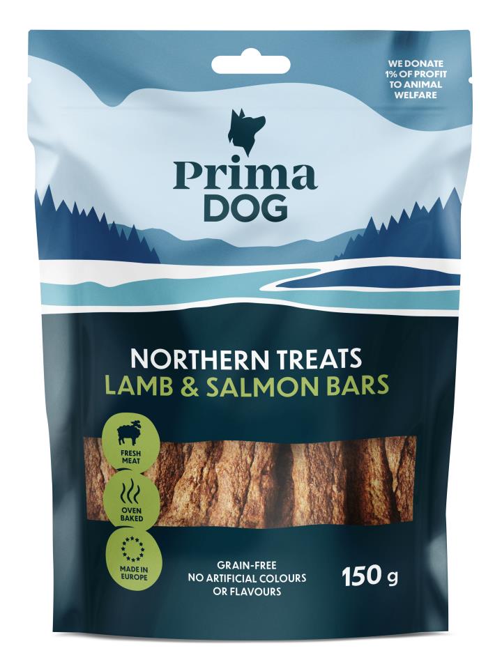 PrimaDog Northern Treats Lamm-laxstång för hundar 150 g