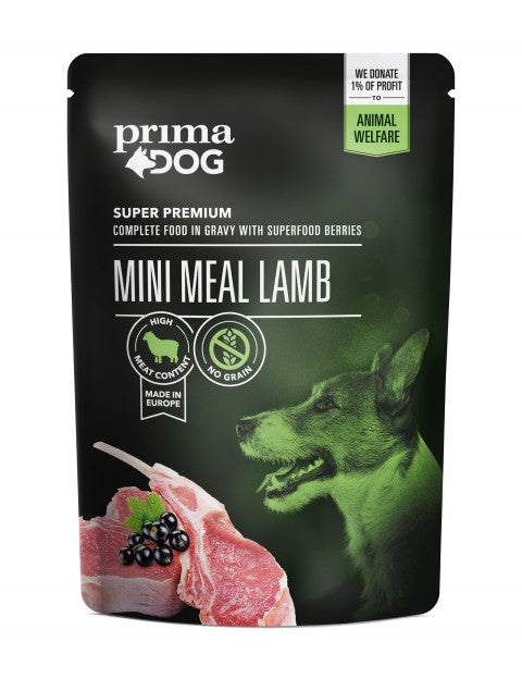 PrimaDog Mini Meal Lamm i sås för hundar 85 g
