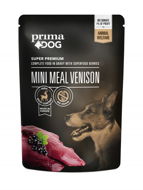 PrimaDog Mini Meal Hjort i sås för hundar 85 g