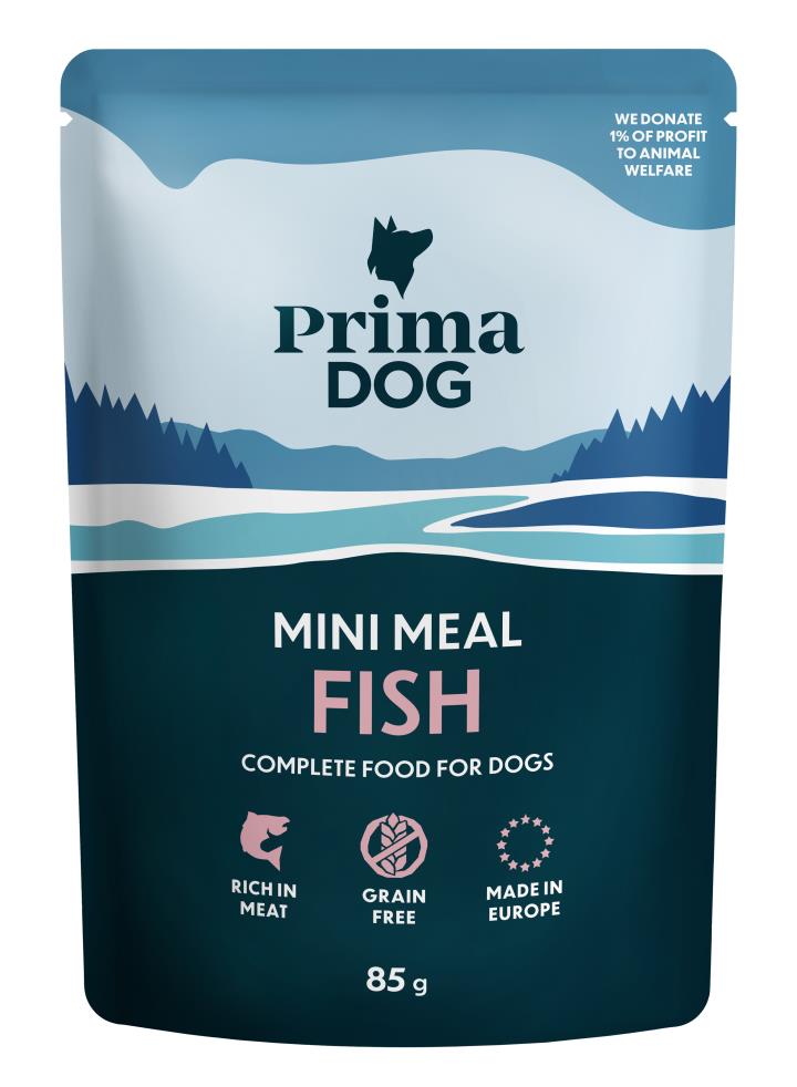 PrimaDog Mini Meal Fisk i sås för hundar 24 x 85 g