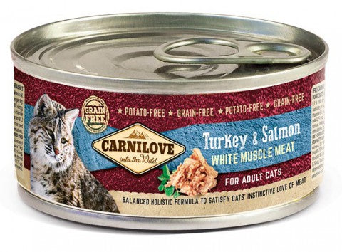 Carnilove Turkey & Salmon kalkuni ja lõhega märgtoit täiskasvanud kassidele 12 x 100 g MULTIPAKK