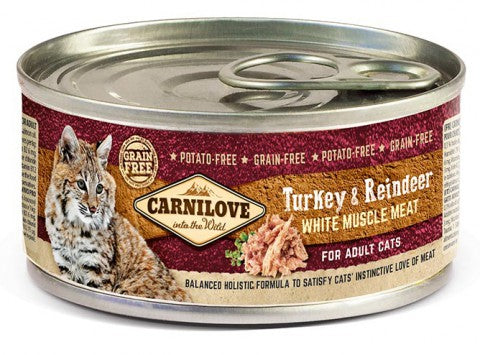 Carnilove Kalkon & Ren våtfoder för Vuxna Katter 100 g
