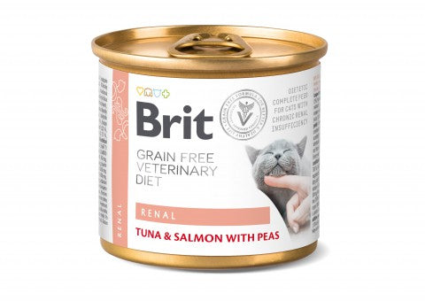 Brit Veterinary Diet Renal Tuna & Salmon with Peas for cats 200 g