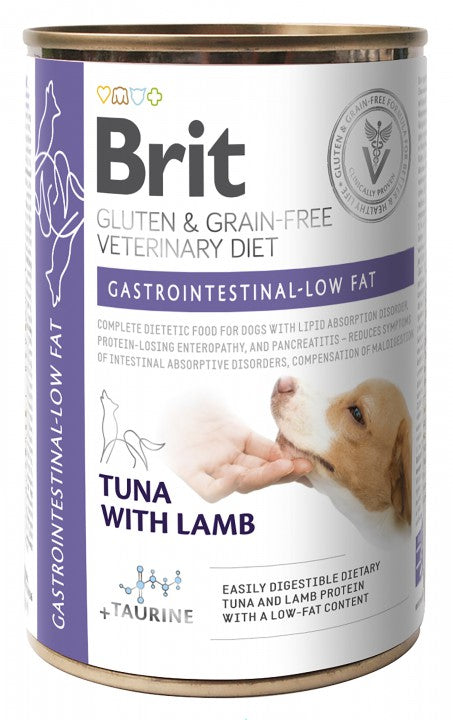 Brit Veterinary Diet Gastrointestinal-Low Fat Tuna with Lamb for dogs 6 x 400 g