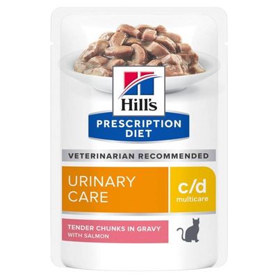 Hill’s Prescription Diet c/d Urinary Care lõhega märgtoit kassidele 12 × 85 g MULTIPAKK