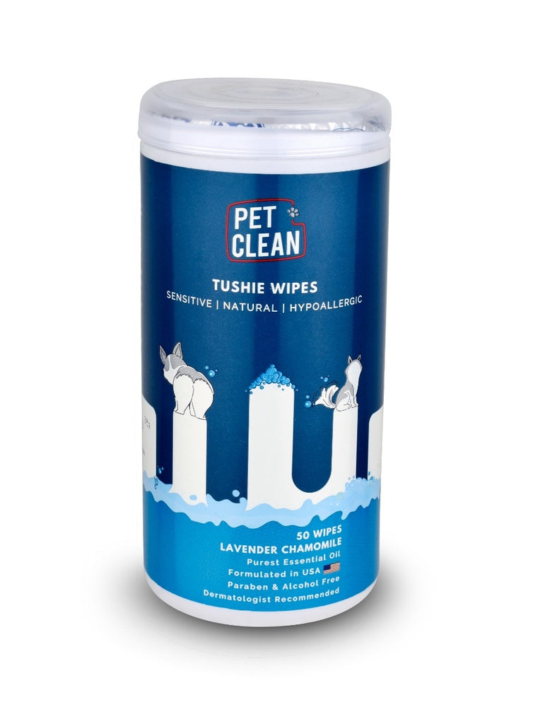 Pet Clean Tushie rengöringsservetter för hundar och katter 50 st