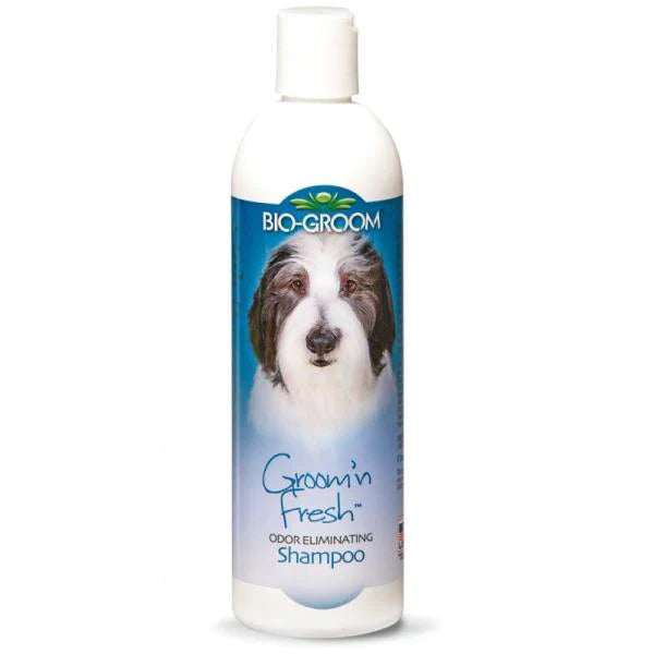 Bio-Groom Groom'n'Fresh ebameeldivaid lõhnu eemaldav šampoon koertele ja kassidele 355 ml