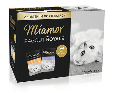 Miamor Ragout Royale Kitten i Gelé Mixpaket Kyckling & Nötkött 12 x 100 g för kattungar