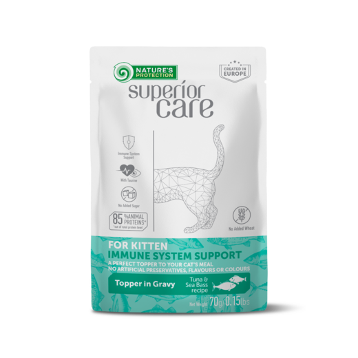 Nature's Protection Superior Care Kitten Immune System Tuna & Sea Bass topper for cats 24 x 70 g