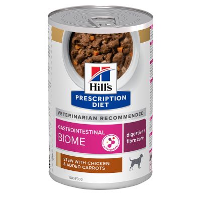 Hill’s Prescription Diet Gastrointestinal Biome kana ja porgandi hautis koertele 12 x 354 g MULTIPAKK