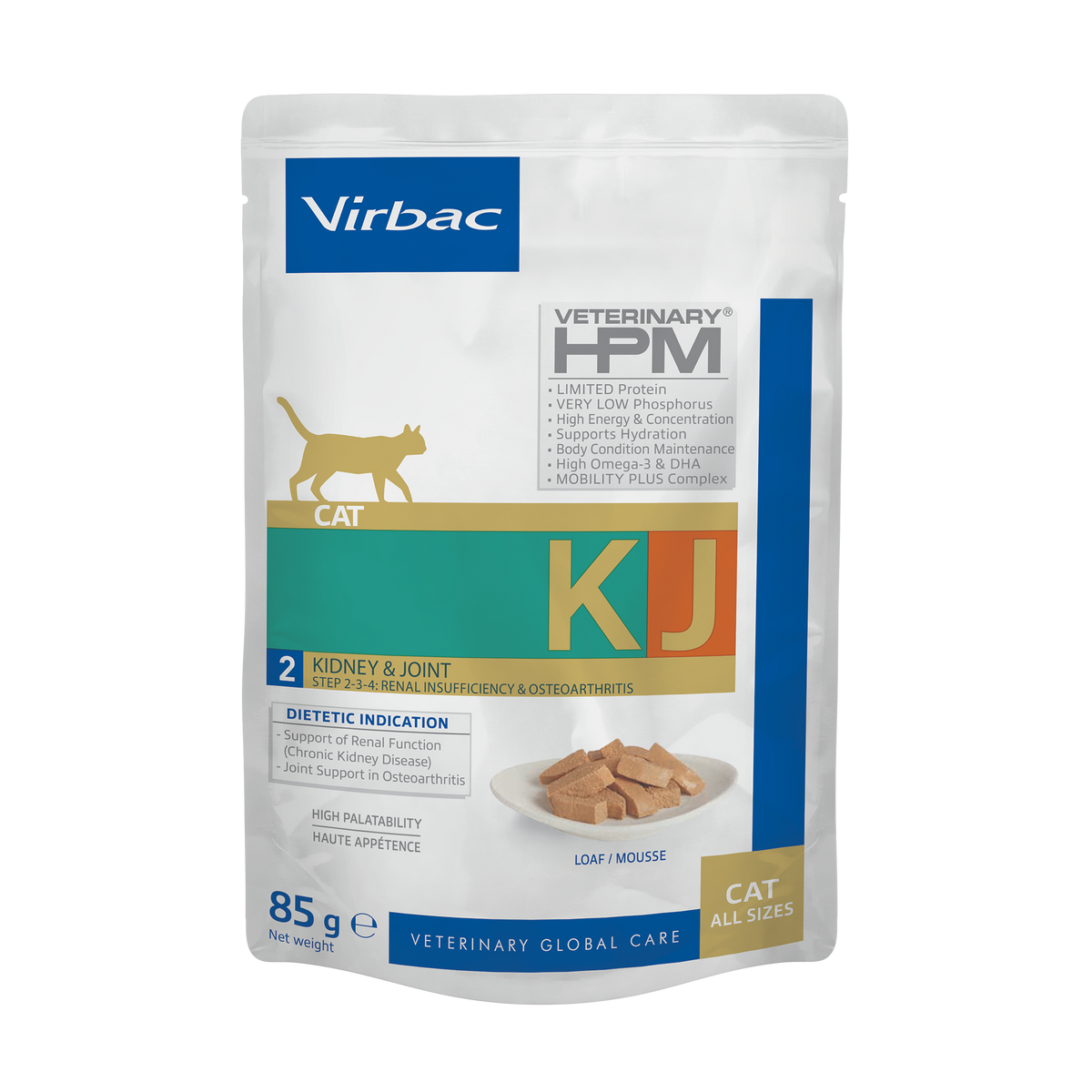 Virbac Veterinary HPM Kidney & Joint KJ2 våtfoder för katter 85 g