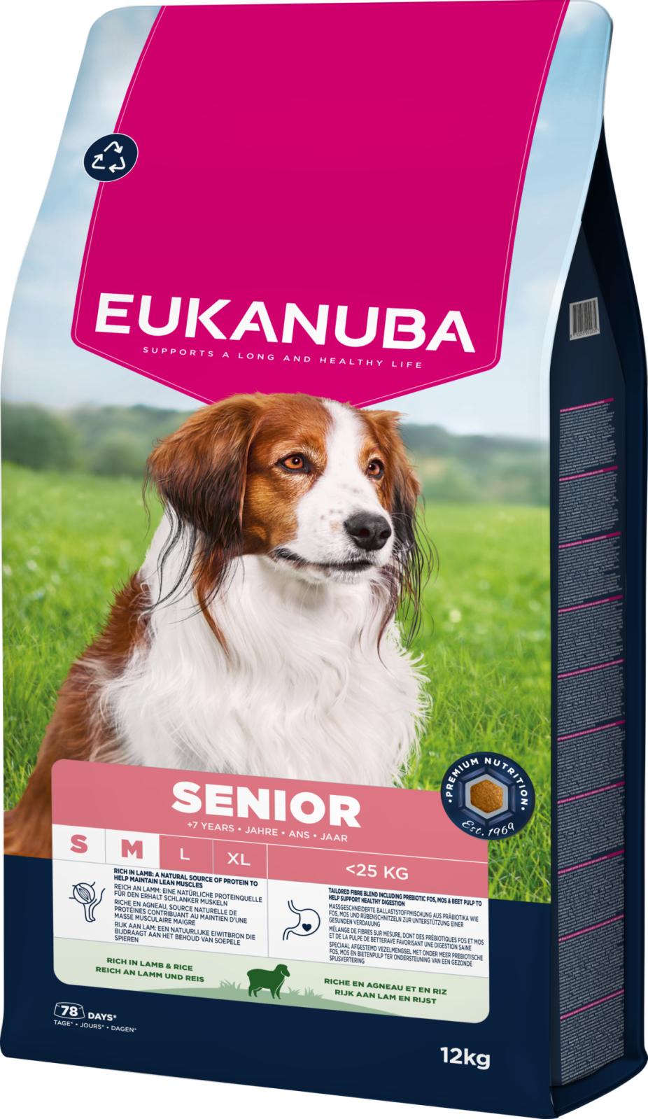 Eukanuba Senior Small/Medium Lamb & Rice torrfoder för hund