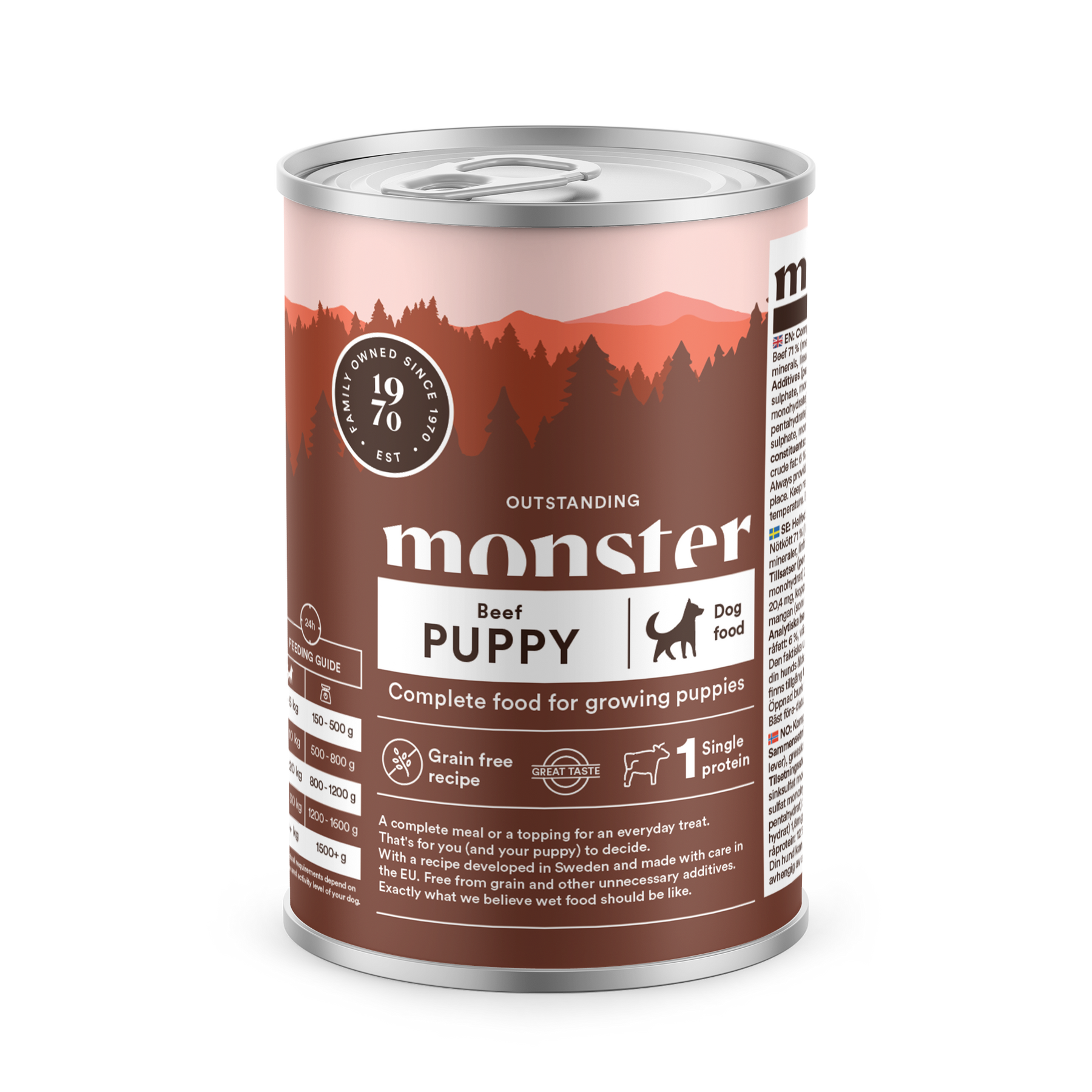 Monster Dog Puppy Beef Hundfoder 6 x 400 g