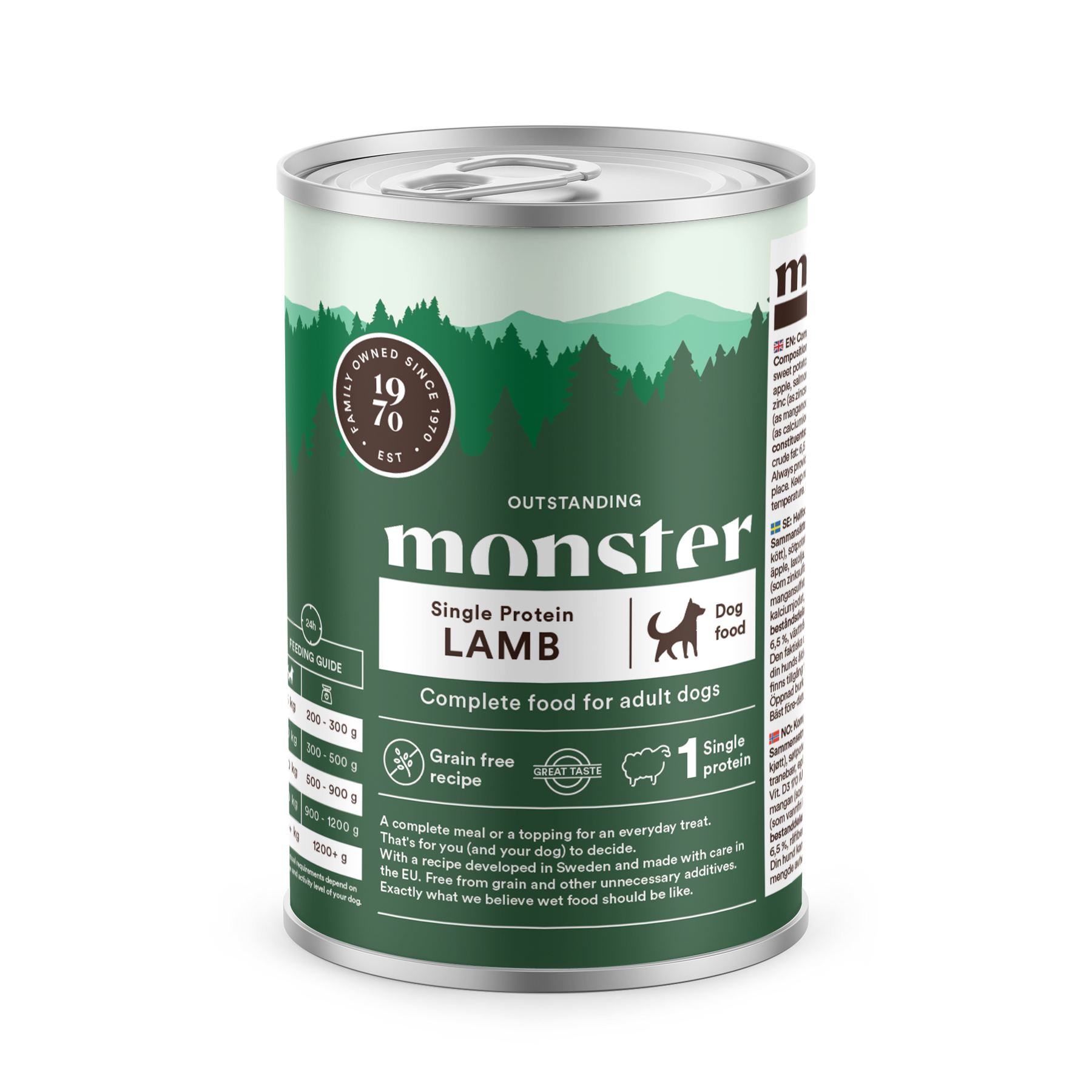 Monster Dog Adult Single Protein Lamb 6 x 400 g för hundar