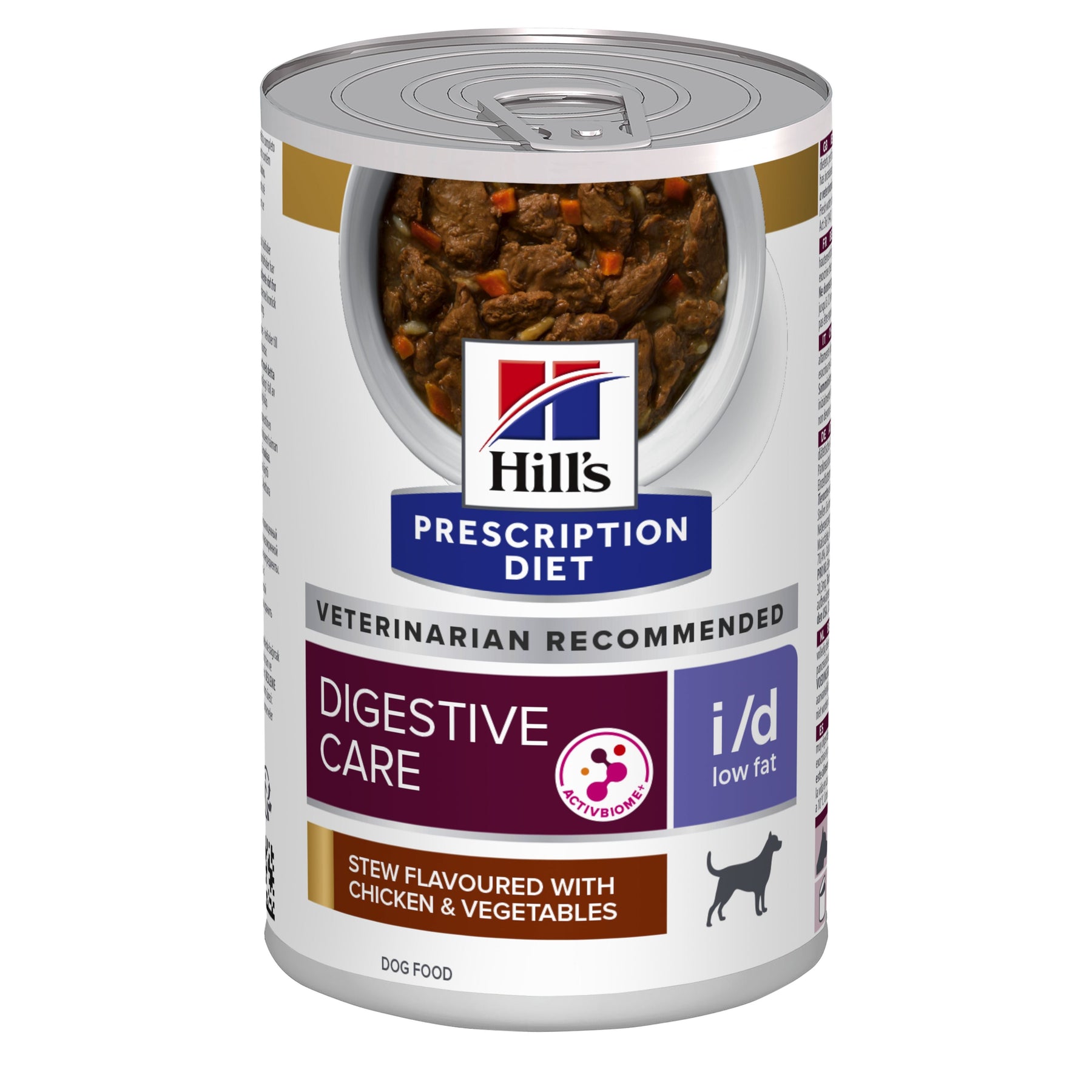 Hill’s Prescription Diet i/d Low Fat Mini Stew Digestive Care kana ja köögiviljadega märgtoit koertele 12 x 354 g MULTIPAKK