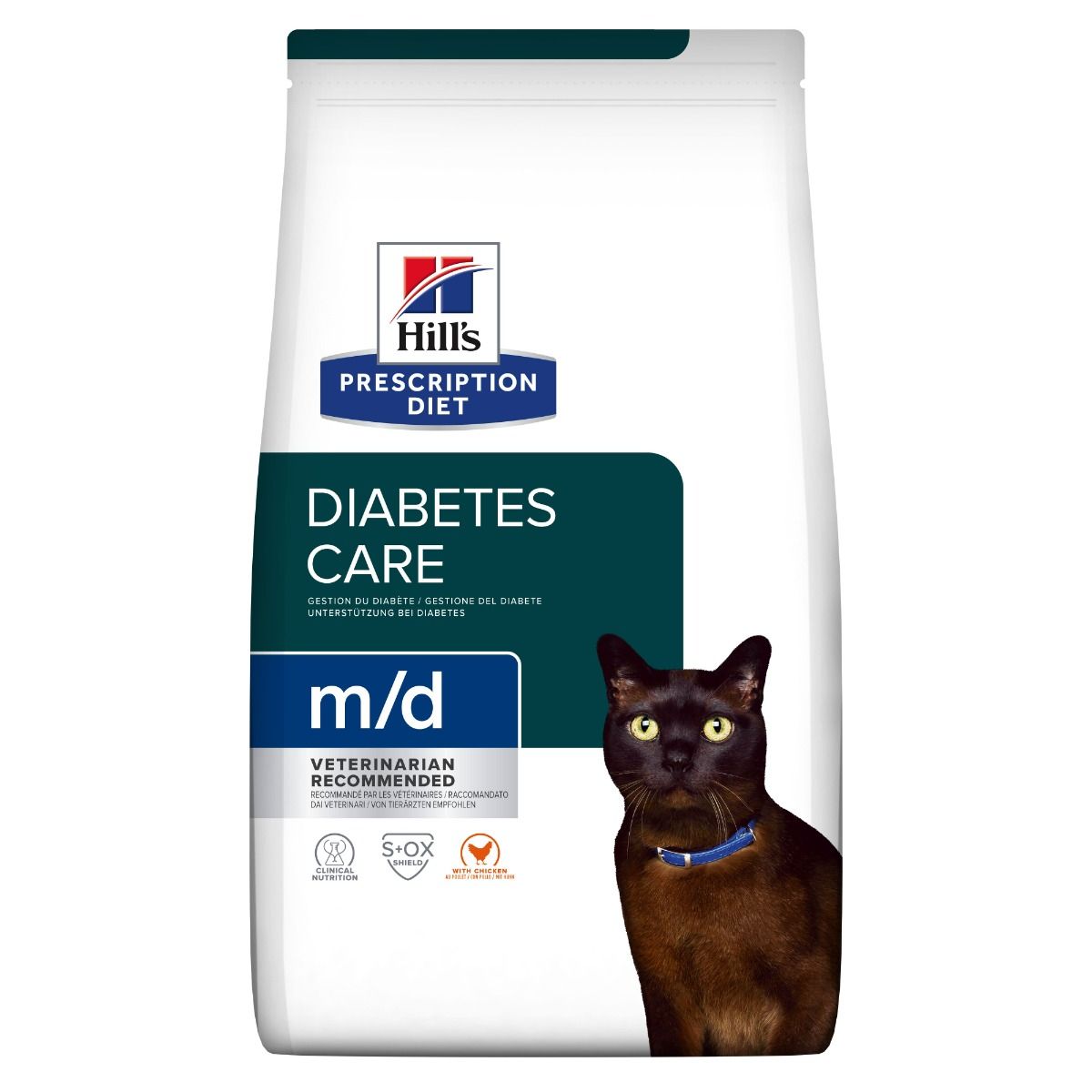 Hill's Prescription Diet Diabetes Care m/d torrfoder till katter med kyckling 1,5 kg