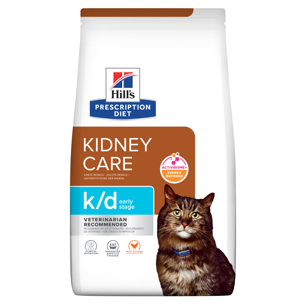 Hill’s Prescription Diet k/d Early Stage Kidney Care kanaga kuivtoit kassidele 1,5 kg