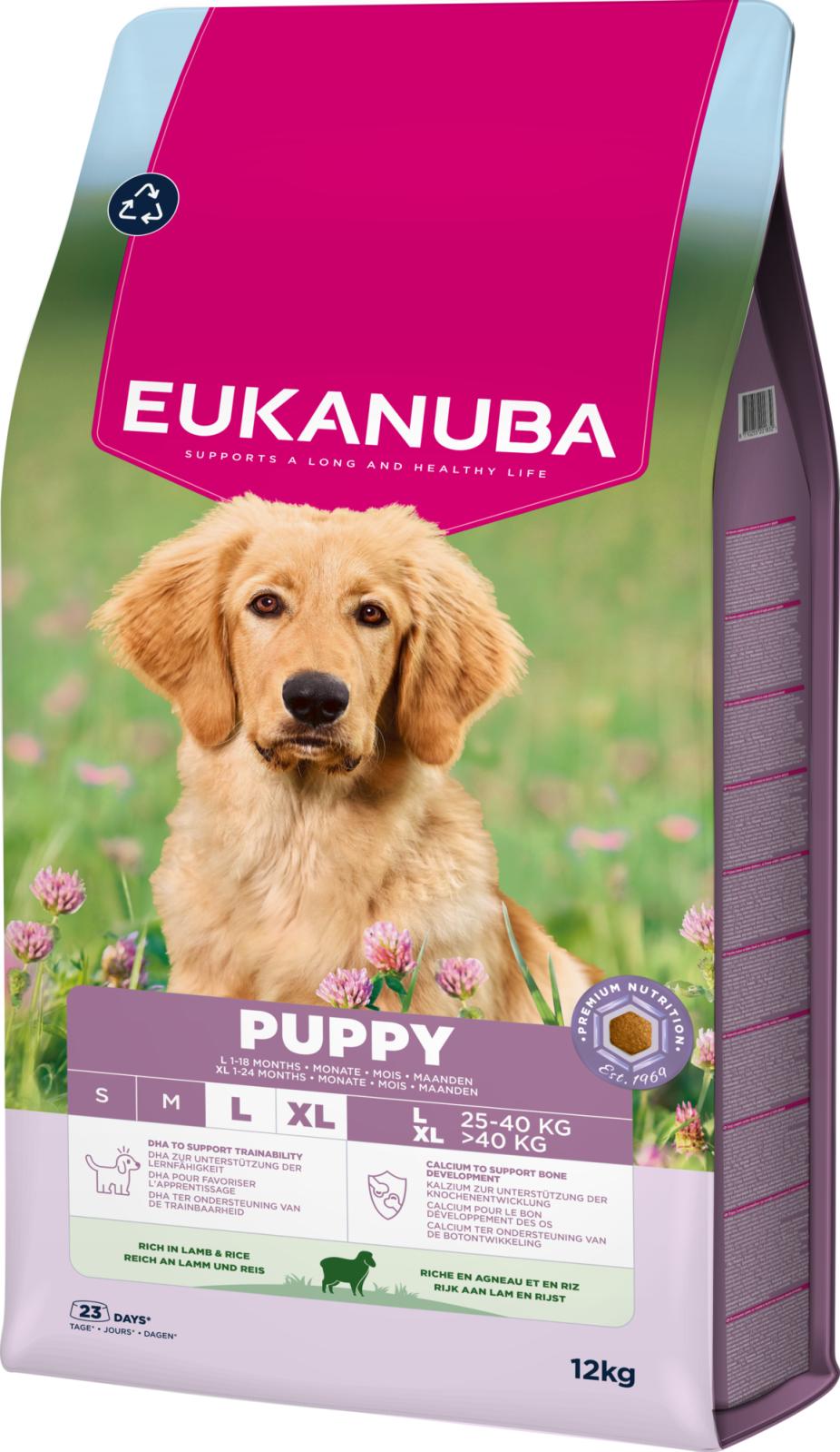 Eukanuba Puppy Large Lamb & Rice torrfoder för hund 12 kg