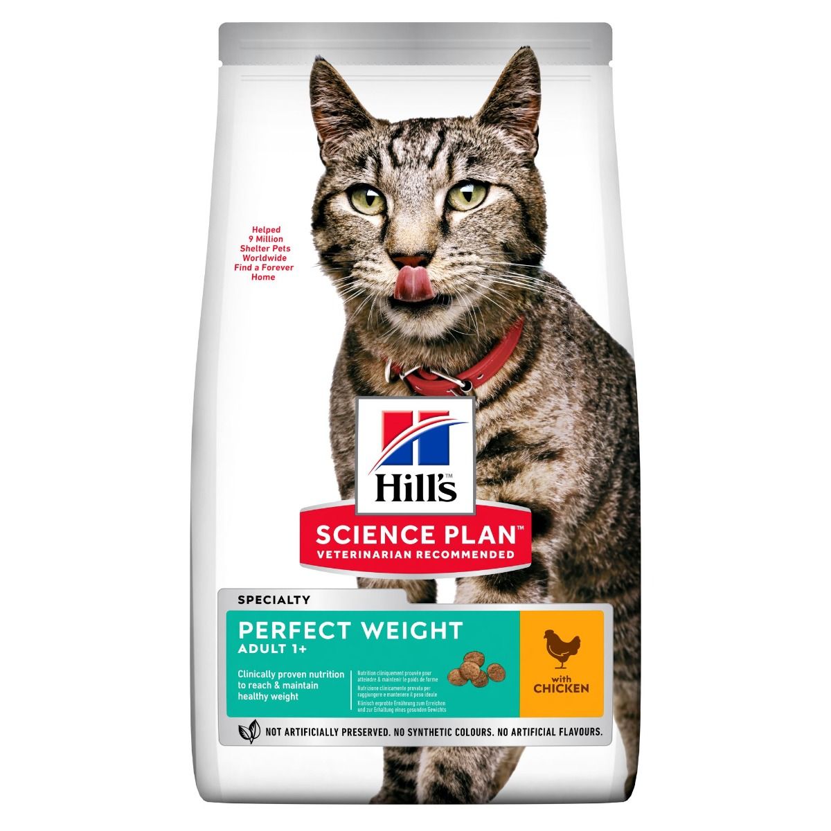 Hill's Science Plan Perfect Weight Adult torrfoder med kyckling för katter 1,5 kg