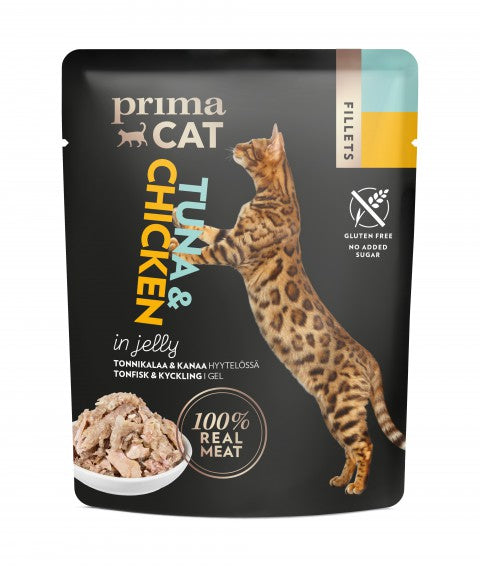 PrimaCat Fillets Tonnfisk med kyckling i gelé - Kattmat 24 x 50 g