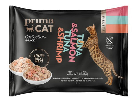 PrimaCat Fillets Tuna-Salmon & Tuna-Shrimp in Jelly for Cats 4 x 50 g