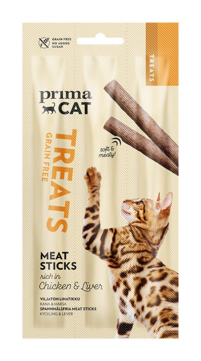 PrimaCat Meat Stick kana ja maksaga lihapulgad kassidele 15 g