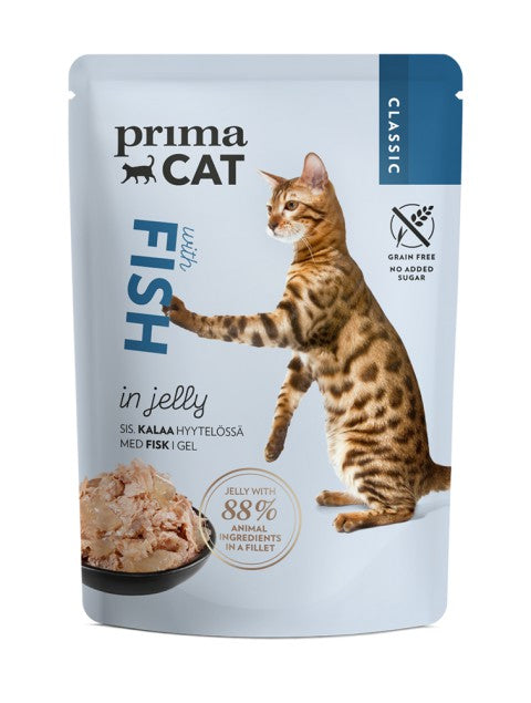 PrimaCat Classic Wet cat food with fish in gravy 28 x 85 g