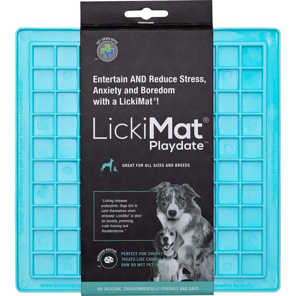 LickiMat Playdate turkos 20 x 20 cm för hundar