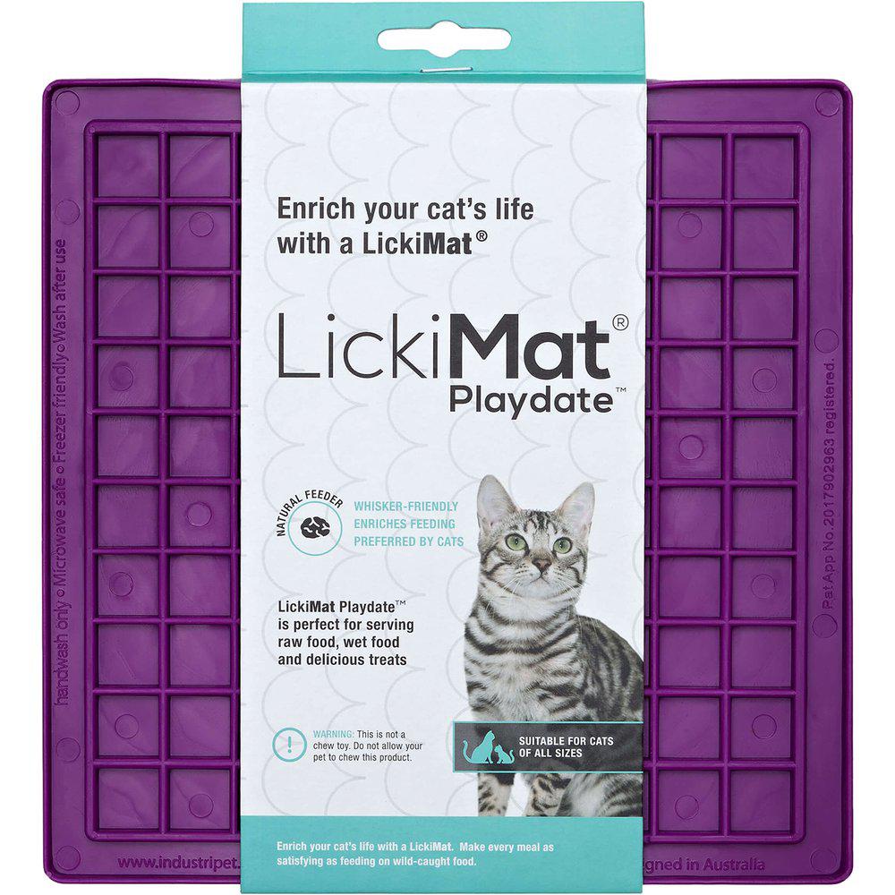 LickiMat Playdate lila 20 x 20 cm för katter