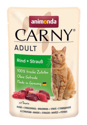 Animonda Carny Adult märgtoit kassidele veise ja jaanalinnuga, 85 g