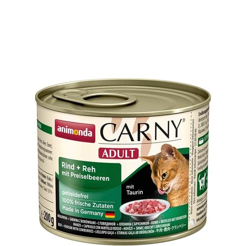 Animonda Carny Adult Nötkött + Hjort 6 x 200 g våtfoder för katter