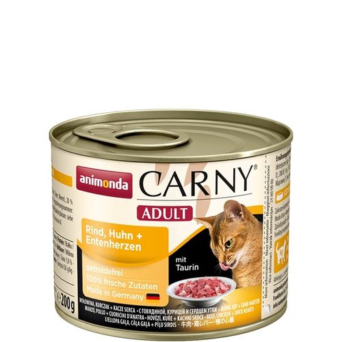 Animonda Carny Adult Beef, Chicken + Duck hearts 6 x 200 g