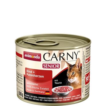 Animonda Carny Senior Nötkött + Kalkonhjärtan 200 g våtfoder för katter