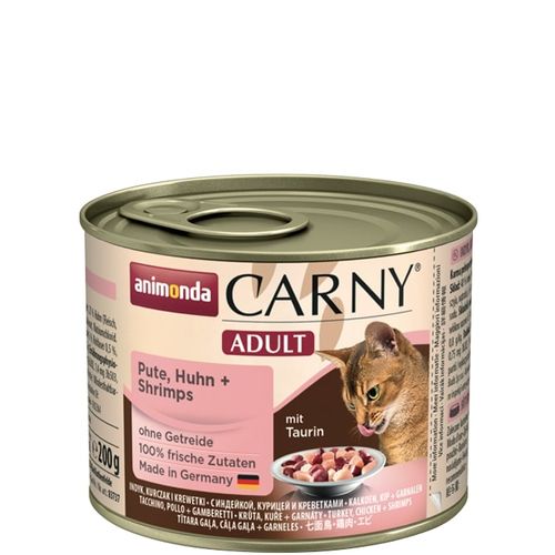 Animonda Carny Adult Kalkon, Kyckling + Räkor 6 x 200 g våtfoder för katter