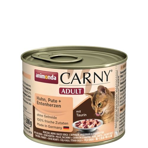 Animonda Carny Adult Kyckling, Kalkon & Ankhjärta 6 x 200 g våtfoder för katter