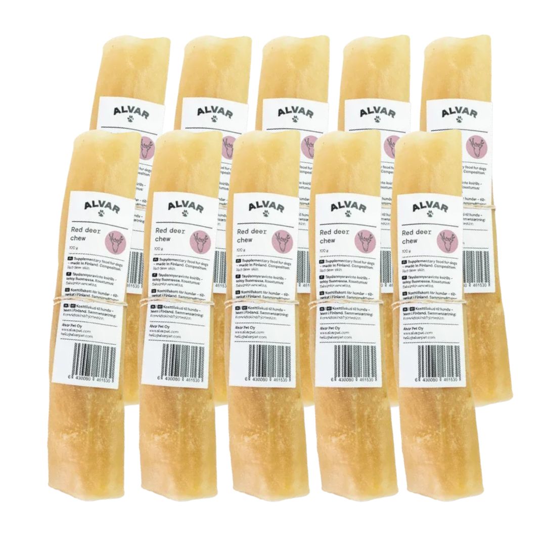 Alvar Pet Red Deer Tuggben för hundar 100 g 20 cm 10 st