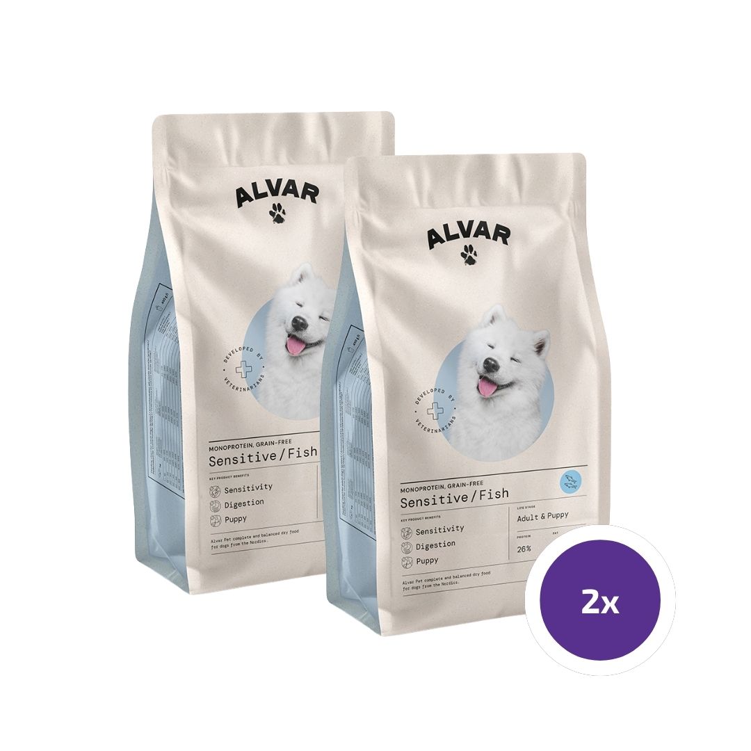Alvar Pet Sensitive/Fish dry food for dogs 2 x 7 kg SAVE PACK