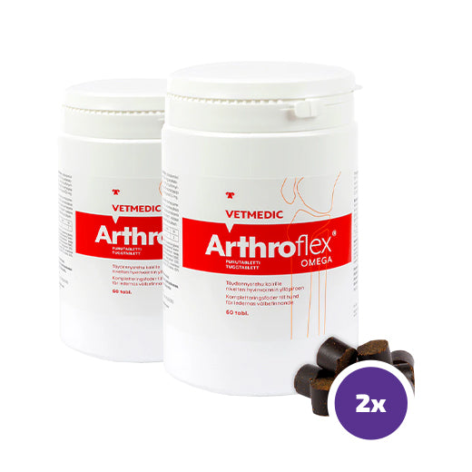 Arthroflex Omega tuggtablett för hund 2 x 60 st Dubbelpaket