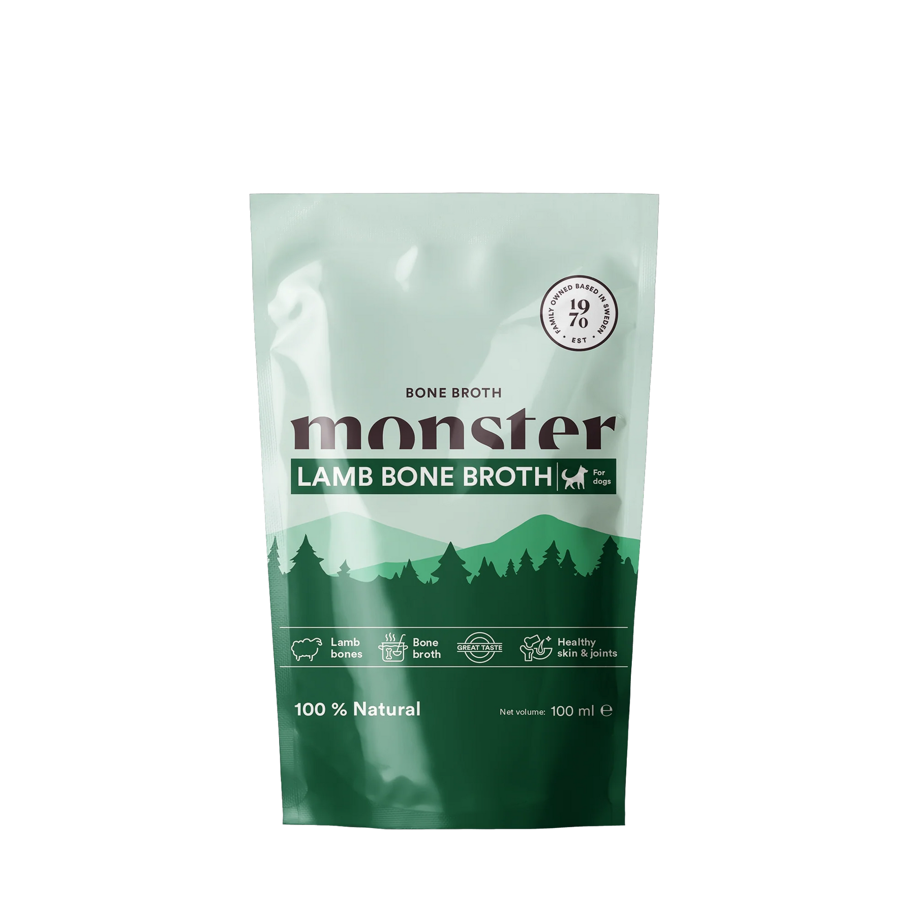 Monster Dog Bone Broth Lamb benbuljongen för hund