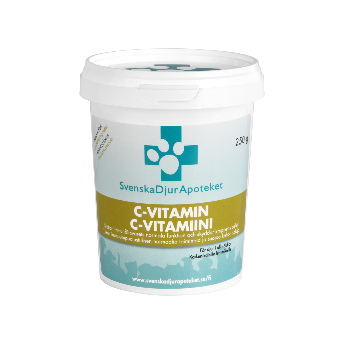 Svenska DjurApoteket C-vitamin C-vitamiini pulber koertele ja kassidele 250 g