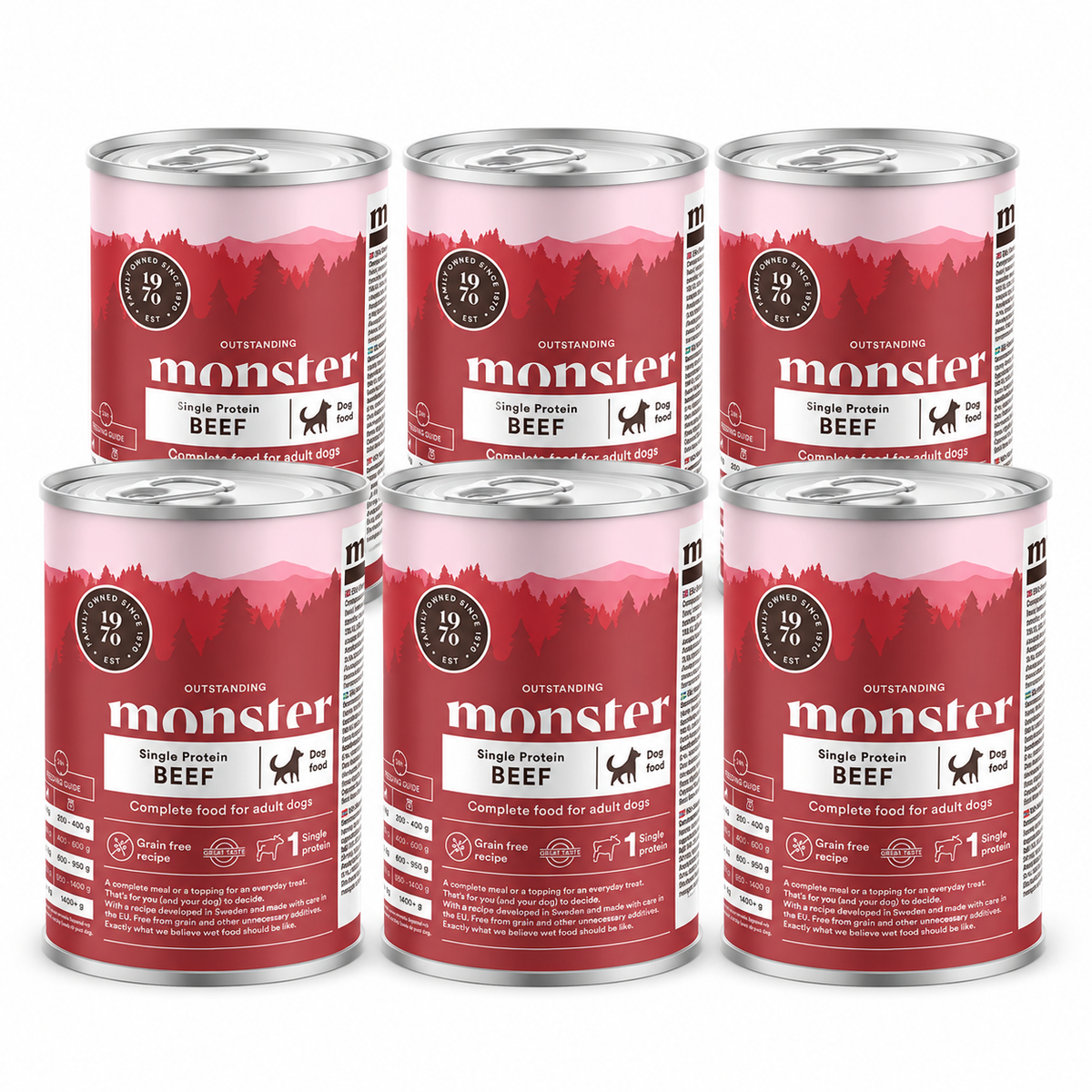 Monster Dog Adult Single Protein Beef 6 x 400 g