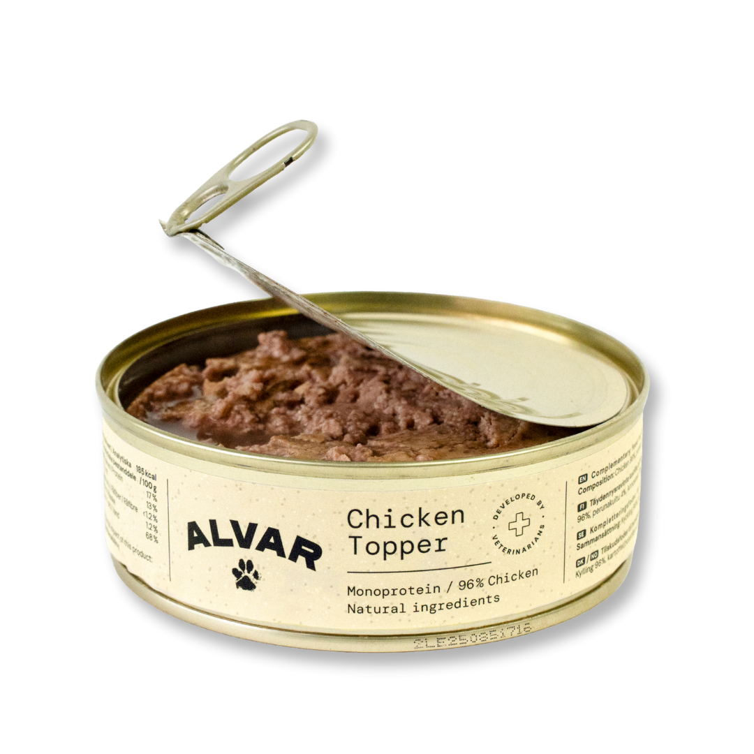 Alvar Pet Chicken Topper Våtfoder för Hund