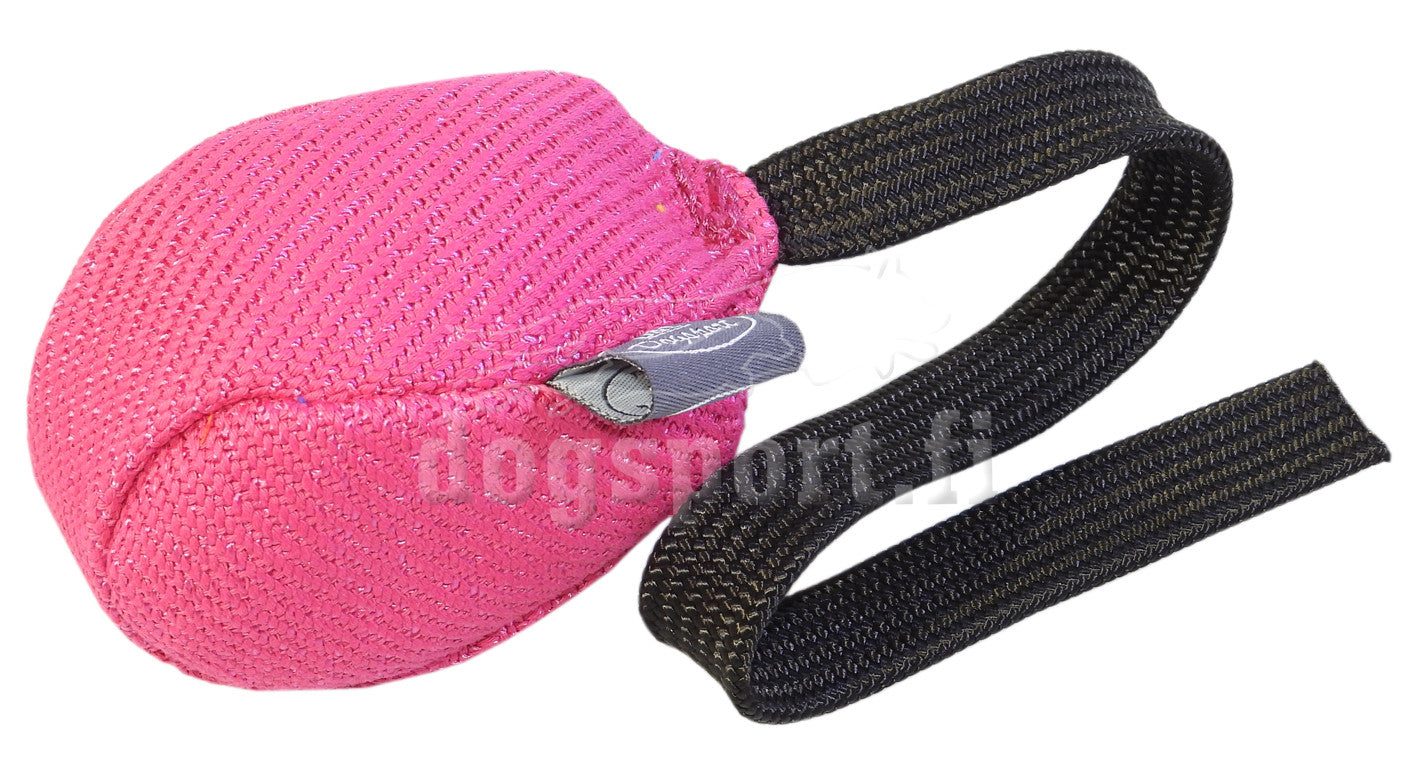D&C Ringo valpboll med rakt band liten rosa 8 x 11 cm för hundar