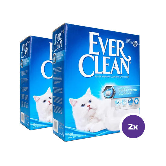 Ever Clean Unscented Extra Strong Clumping kattsand 2 x 10 L dubbelpack