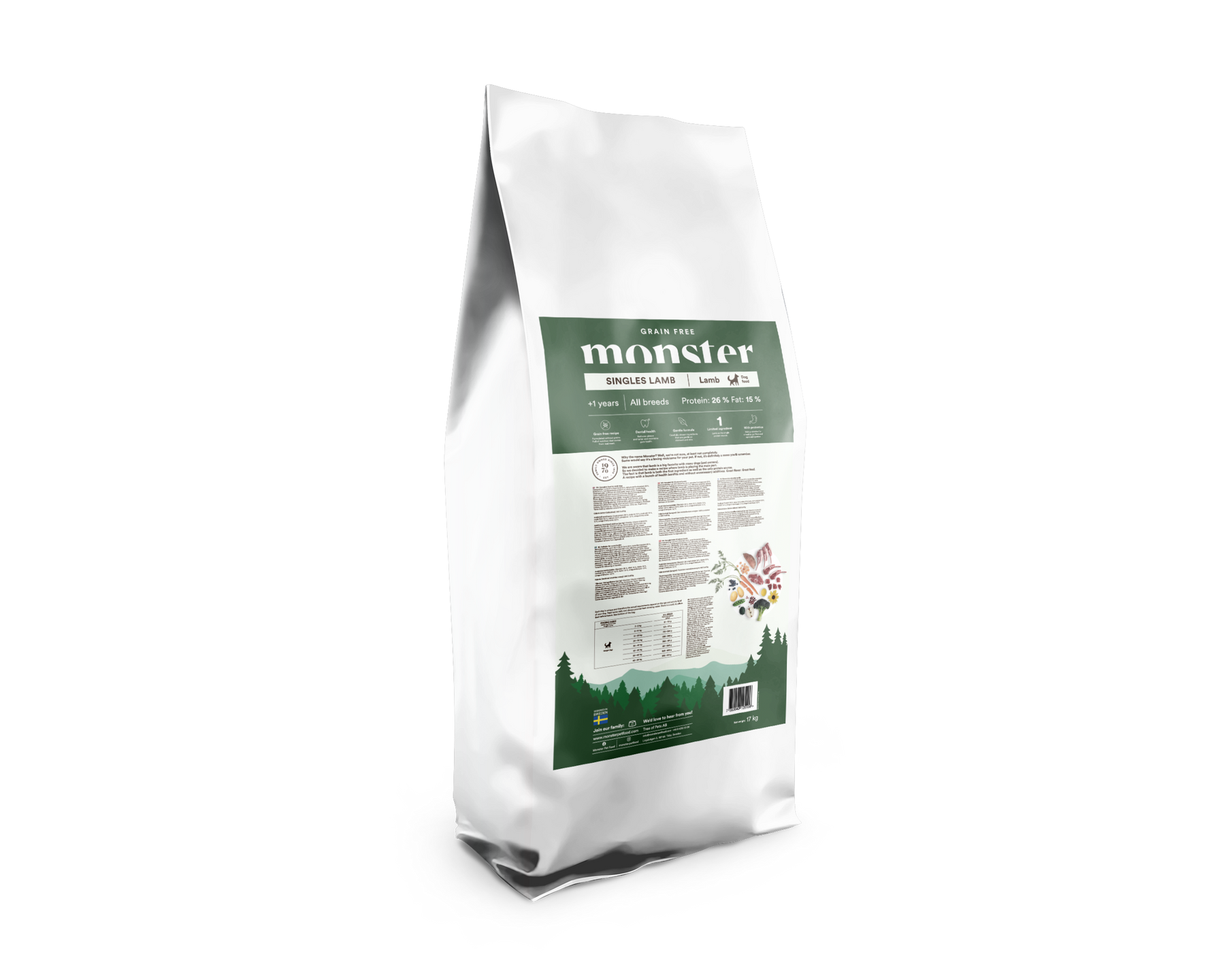 Monster Dog Grain Free Singles Lamb Hundfoder 17 kg