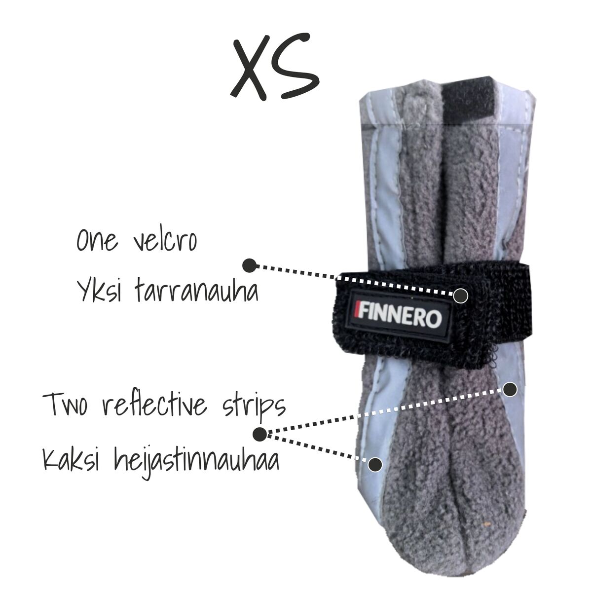 FINNERO Halla reflexiva fleecetossor grå 4-pack XS för hundar